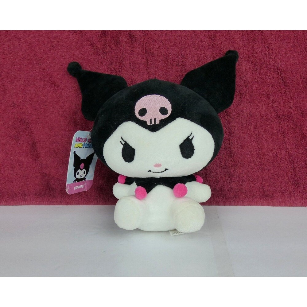 Kuromi Hello Kitty Friends 8” Plush Doll NWT Sanrio Black Pink Stuffed Toy